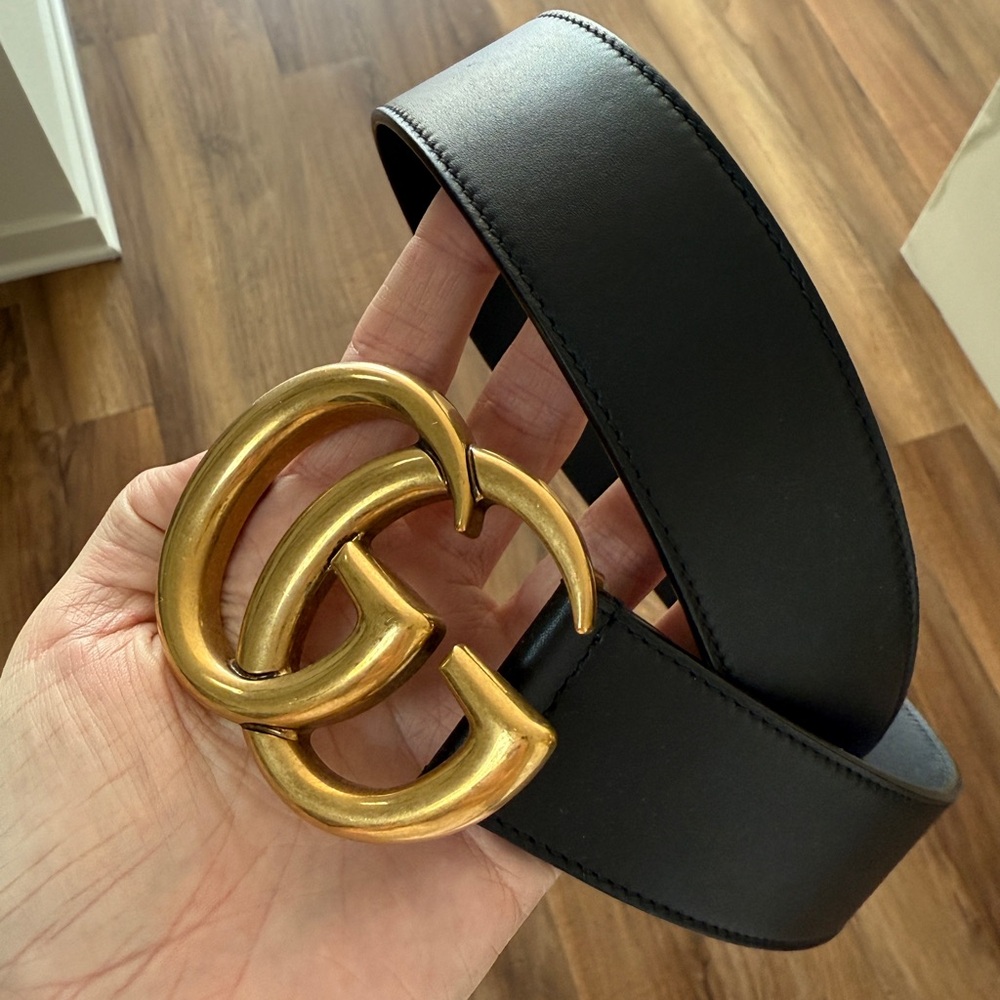 Gucci Black Leather Belt